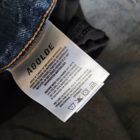 Agolde Jeans Wide Leg Minka Cargo Denim Size 29 Blue High Rise 90s Retro - Picture 7 of 12